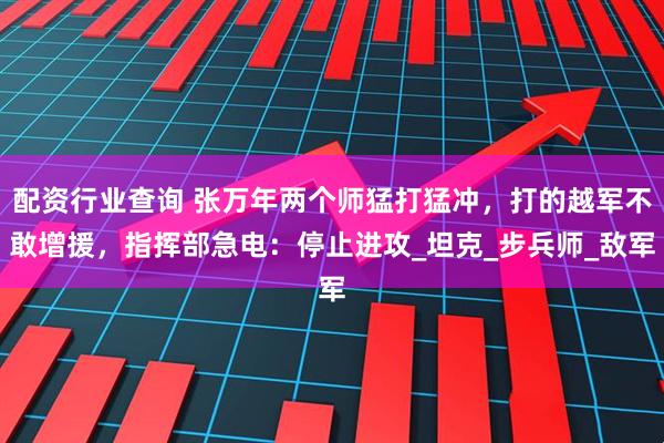 配资行业查询 张万年两个师猛打猛冲，打的越军不敢增援，指挥部急电：停止进攻_坦克_步兵师_敌军